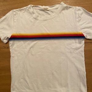 Rare Brandy Melville Crop Top with Rainbow Stripe